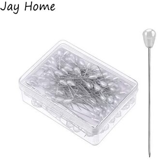 100Pcs Crystal Diamant Pinnen Corsage Witte Parel Hoofd Pinnen Bruiloft Sieraden Decoratie Kleermakerij Diy Naaien Spelden 3