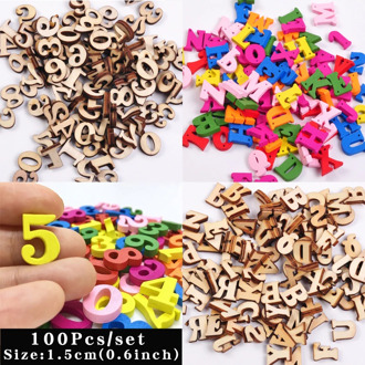 100Pcs Cute Letters Numbers Wooden Alphabet Embellishments Scrabble Scrapbooking Craft Cardmaking Supplies DIY Digital Display