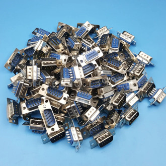 100Pcs D-SUB DB9 Male RS232 Serial Port 2 Row 9Pin Wire Solder Type Plug Connector