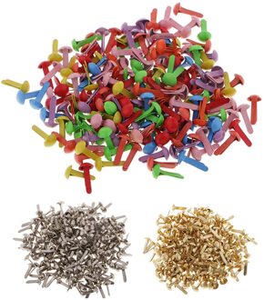 100Pcs Decoratieve Mini Metalen Brads Paper Bevestiging Voor Kids Kaartmaken 6x13mm zilver