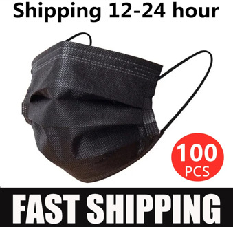 100pcs Disposable Face Mouth Mask Dust Respirator Adult Mouth Mask Non-woven Three-layer Filter Face Mask Breathing Hygiene Mask