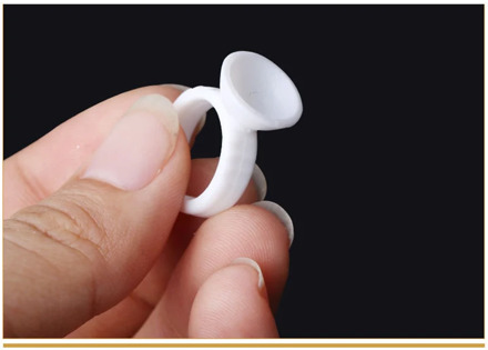 100pcs Disposable Glue Ring Eyelash Glue Extension Holder Ring Pallet for Tattoo Pigment Adhesive Gel Mini Convenient