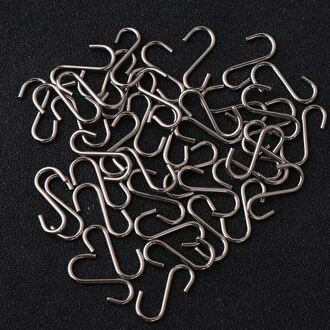 100Pcs Diy Mini S-Vormige Haken Stevige S-Vormige Haken Rvs S-Vormige Hangers Metalen mini S-Vormige Opknoping