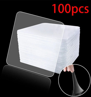 100pcs Double Sided Tape Nano Magic Tape Transparent No Trace Acrylic Reusable Waterproof Adhesive Tape 6x6 cm Hot Sale