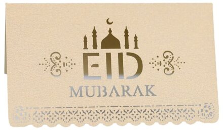 100Pcs Eid Mubarak Papier Postkaart Ramadan Kareem Party Zetel Tafel Uitnodiging Hollow Out Plaats Kaart Moslim Decoratie BGGD