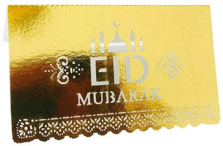 100Pcs Eid Mubarak Papier Postkaart Ramadan Kareem Party Zetel Tafel Uitnodiging Hollow Out Plaats Kaart Moslim Decoratie RFGD