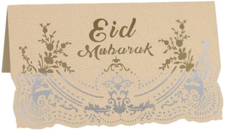 100Pcs Eid Mubarak Party Hollow Plaats Kaart Ramadan Uitnodiging Kaart Tafel Decor BGGD