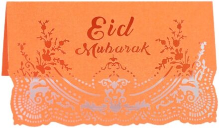 100Pcs Eid Mubarak Party Hollow Plaats Kaart Ramadan Uitnodiging Kaart Tafel Decor of
