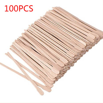 100pcs Face Eyebrows Applicator Tongue Depressor Hair Removal Small Waxing Sticks Depilation Spatulas Disposable Body Flat Head