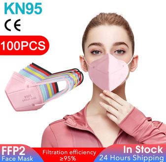 100Pcs Face Mask KN 95 Certified Disposable Adult FFP2 Reutilizable Mascherine KN95 Mascarillas Mask KN95 Mouth Protective Masks