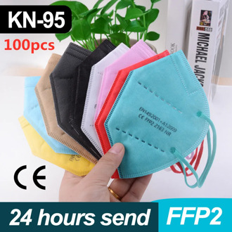 100pcs FFP2 Mask kn95 mascarillas colores Protective Face Masks 5Layers Anti dust maske ffp2mask Mascarillas ffp2reutilizable CE