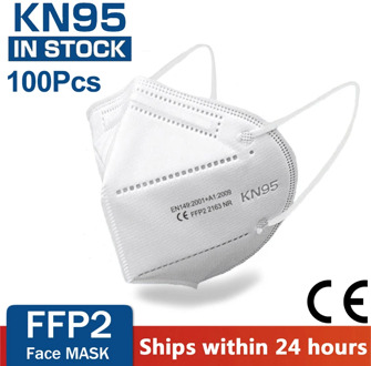 100PCS FFP2 Masks KN95 Face Masks Adaptable Against Pollution Breathable N95 Mask Safety Nonwoven Earloop KN95 Protection Masque
