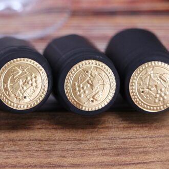 100Pcs Fles Krimpkous Capsules Krimpkous Cap Rode Krimpkous Film Professionele Accesso zwart