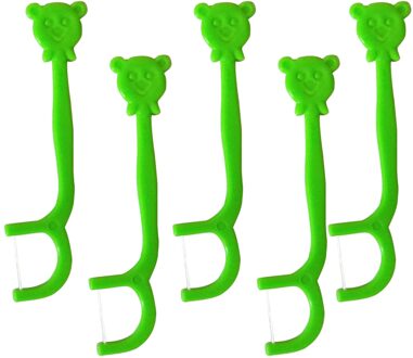 100PCS Floss Steekt Draagbare Leuke Cartoon Handvat Dental Floss Floss Pick Tanden Cleaner voor Kinderen Jongens Kids