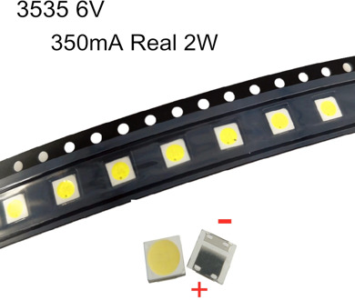 100Pcs For LG Innotek LED LED real 2W 6V 3535 350mA 230LM Cool white LCD Backlight for TV Application