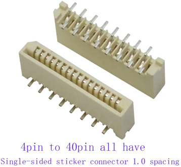 100Pcs FPC FFC 1mm 1.0mm Pitch 4 5 6 7 8 11 12 13 14 15 16 17 31 32 39 40 Pin Dual Contacts Straight DIP Ribbon Flat Connector