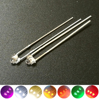 100Pcs Free Shipping Clear 1.8mm Through Hole High Brightness LED Diode Red/Yellow/Green/Blue/Orange/Pink/White/Warm White