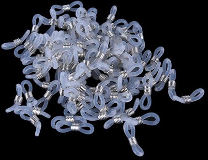100Pcs Glazen Ketting Plastic Siliconen Verbinding Glazen Keten Antislip Rubber Ring Strap Extension Lente Diy Brillen Touw wit