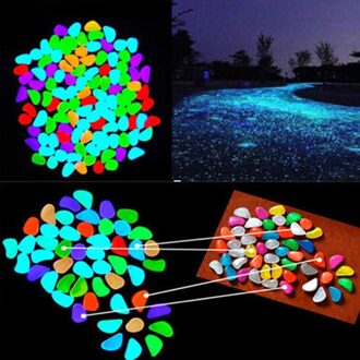 100Pcs Glow In The Dark Pebbles Glow Stones Rocks Lichtgevende Pebble Voor Outdoor Decor Tuin Gazon Yard Aquarium Loopbrug fish Tank 50stk