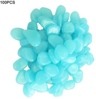 100Pcs Glow In The Dark Tuin Kleurrijke Lichtgevende Pebbles Steen Aquarium Tuin Decoratie Lichtgevende Loopbruggen Patio Gazon Decor blauw