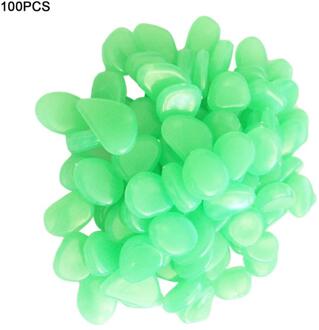 100Pcs Glow In The Dark Tuin Kleurrijke Lichtgevende Pebbles Steen Aquarium Tuin Decoratie Lichtgevende Loopbruggen Patio Gazon Decor groen