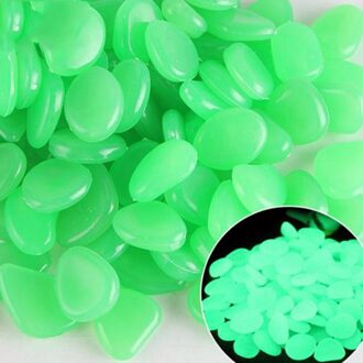 100Pcs Glow In The Dark Tuin Steentjes Glow Stenen Rocks Walkways Path Patio Gazon Decor Lichtgevende Outdoor Decoratie Accessoires groen