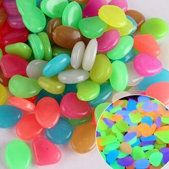 100Pcs Glow In The Dark Tuin Steentjes Glow Stenen Rocks Walkways Path Patio Gazon Decor Lichtgevende Outdoor Decoratie Accessoires mix kleur