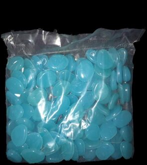 100Pcs Glow In The Dark Tuin Steentjes Tuinieren Lichtgevende Gloed Stenen Outdoor Decor Gloeiende Water Aquarium Grind blauw