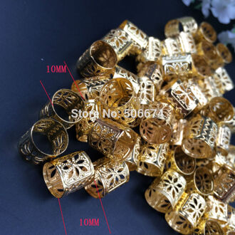 100Pcs gold 10/10mm Plated haar vlecht dread dreadlock kralen verstelbare manchet clip 10mm gat clip + 3 stuks gratis hair styling diy Zilver