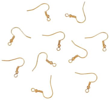 100Pcs Gouden/Antiek Brons Iron Oorbelhaak Haken Oorbel Haken Eardrop Instellingen Base Levert Nikkel Gratis Voor Sieraden bevindingen