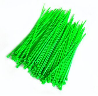 100Pcs Groene Fasten Wrap Uv-bestendig Kabelbinders Plant Muur Pijp Decoratie Self Locking Plastic Home Office Outdoor Tuin