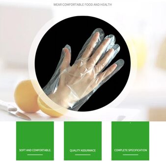 100Pcs Handschoenen Wegwerphandschoenen Voedsel Voorkomen Chemicaliën Food Grade Wegwerp Waterdichte Transparante Latex Handschoenen @ 40