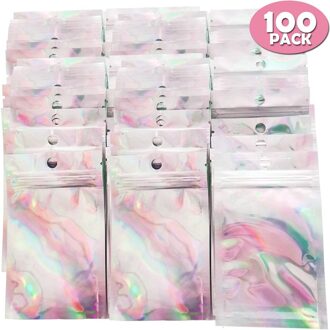 100Pcs Hersluitbare Ziplock Zakken Aluminiumfolie Zak Voor Party Voedsel Opslag Noten Candy Cookies Snack Ziplock Herbruikbare Opbergzakken 7X10cm 100stk