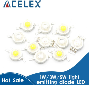 100pcs High power LED chip cree led lamp beads 1W led lamp beads 3W led5W led white red green blue yellow full color lamp beads