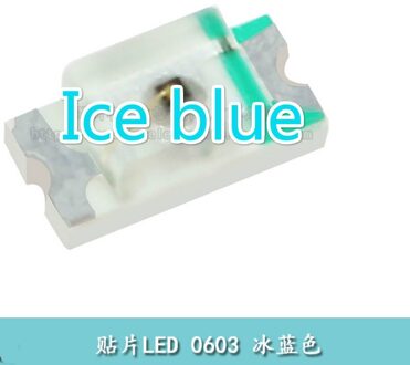 100Pcs Hoge Licht 0603 Ice Blue Smd Led Light Emitting Diode Led Lamp Clear Super Heldere licht Kralen