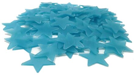 100Pcs Home Decor Muurstickers Glow Kleur Sterren Lichtgevende Fluorescerende Muur Stickers Voor Kids Nursery Kamers BV789 Blauw