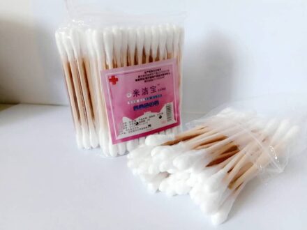 100Pcs Hout Wattenstaafje Cosmetica Permanente Make-Up Gezondheid Medische Oor Sieraden Schoon Sticks Buds Tip Hout Katoen Hoofd Wattenstaafje 50stk 1zak