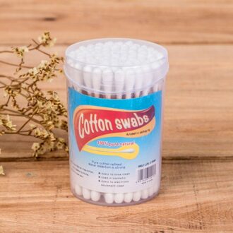 100Pcs Hout Wattenstaafje Cosmetica Permanente Make-Up Gezondheid Medische Oor Sieraden Schoon Sticks Buds Tip Hout Katoen Hoofd Wattenstaafje 80stk 1doos