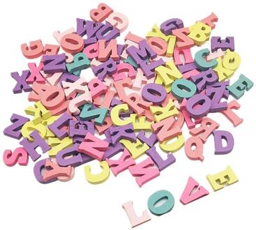 100Pcs Houten Letters Gemengd Thuis Blok Diy Numbers Woord Handgemaakte Alfabet Decoratie Party 15Mm Multi-Gekleurde craft