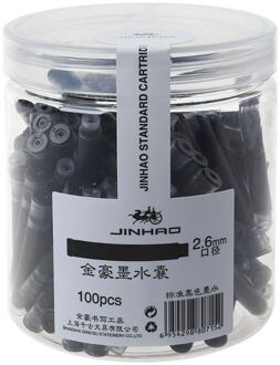 100Pcs Jinhao Universele Blauw Vulpen Inkt Sac Cartridges 2.6Mm Vullingen School Kantoorbenodigdheden zwart