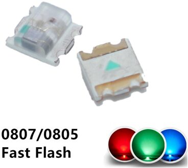 100Pcs Knipperende Led Smd Diode 0805 Rgb Diodo Flash Alto Brilho Diod 0807 Rgb Flash Led Kleur Veranderende Snelle flash Slow Flash 0807 Fast flash