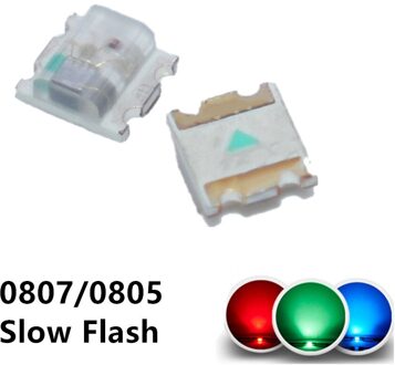 100Pcs Knipperende Led Smd Diode 0805 Rgb Diodo Flash Alto Brilho Diod 0807 Rgb Flash Led Kleur Veranderende Snelle flash Slow Flash 0807 Slow flash
