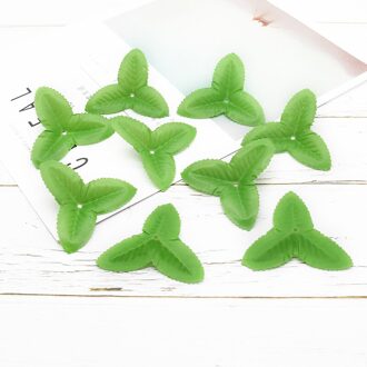 100Pcs Kunstmatige Plant Zijde Groen Blad Nep Bladeren Voor Thuis Bruiloft Handwerken Kerst Garland Decoraties Diy Box Deco stijl 1