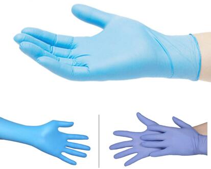 100Pcs Laboratorium Benodigdheden Wegwerphandschoenen Latex Nitril Lab Verbruiksartikelen Ziekenhuis Single-Gebruik Beschermende Handschoenen paars L