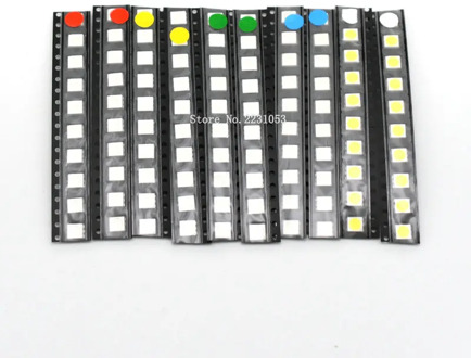 100PCS/LOT 5050 SMD LED Bead Kit White Red Blue Green Yellow 20pcs each Super Bright 5050 SMD LED Diodes Package Kit