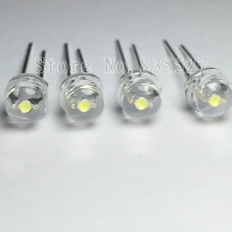 100pcs/lot 5MM F5 white 1600 - 2000MCD straw hat LED lamp beads super bright LED Light-emitting diodes (leds) for DIY lights