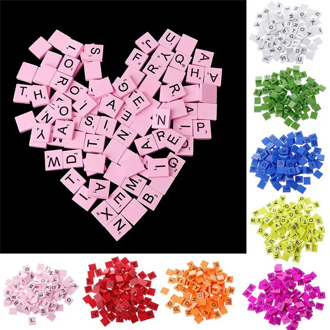 100Pcs/Lot Diy Crafts Children Puzzles Toys Educational Wooden Alphabet Toy Scrabble Letters Letters Number Craft Home Decor