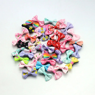 100pcs/ Lot Hair Accessories Small hair clips for girls Mini 3cm Bow Sweet Printing Baby Girl Kids Hairpins Children Barrette