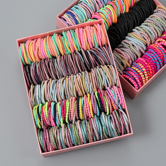 100pcs/lot Hair bands Girl Candy Color Elastic Rubber Band Hair band Child Baby Headband Scrunchie Hair Accessories