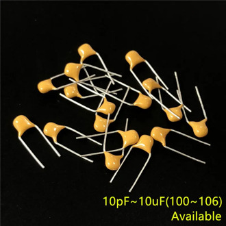 100pcs/lot Multilayer ceramic capacitor 50V (100~106) 10pF~10uF 102 103 104 105 22pF 1nF 10nF 100nF 0.01uF 0.1uF 1uF P=5.08mm